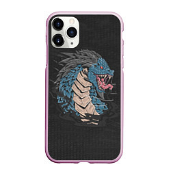 Чехол iPhone 11 Pro матовый Дракон, цвет: 3D-розовый