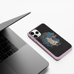 Чехол iPhone 11 Pro матовый Дракон, цвет: 3D-розовый — фото 2