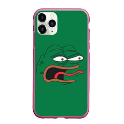 Чехол iPhone 11 Pro матовый Pepe skin, цвет: 3D-малиновый