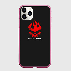 Чехол iPhone 11 Pro матовый Fight the power, цвет: 3D-малиновый