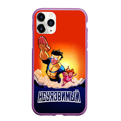 Чехол iPhone 11 Pro матовый НЕУЯЗВИМЫЙ INVINCIBLE, цвет: 3D-фиолетовый