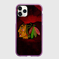 Чехол iPhone 11 Pro матовый CHICAGO NHL, цвет: 3D-фиолетовый