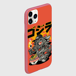 Чехол iPhone 11 Pro матовый ГОДЗИЛЛА КУШАЕТ, цвет: 3D-малиновый — фото 2