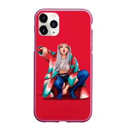 Чехол iPhone 11 Pro матовый Kill the love Lisa, цвет: 3D-малиновый