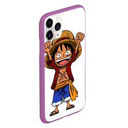 Чехол iPhone 11 Pro матовый One piece Луффи ликует, цвет: 3D-фиолетовый — фото 2