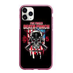 Чехол iPhone 11 Pro матовый 5FDP Five Finger Death Punch, цвет: 3D-малиновый