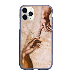 Чехол iPhone 11 Pro матовый Микеланджело сотворение Адама