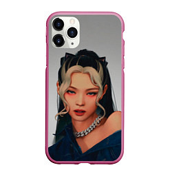 Чехол iPhone 11 Pro матовый Hot Jennie, цвет: 3D-малиновый