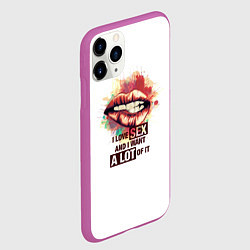 Чехол iPhone 11 Pro матовый Я люблю секс, цвет: 3D-фиолетовый — фото 2