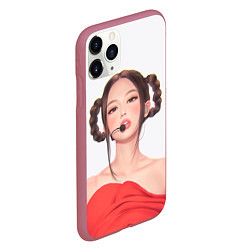 Чехол iPhone 11 Pro матовый Sweet Jannie, цвет: 3D-малиновый — фото 2