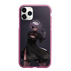 Чехол iPhone 11 Pro матовый Nier, цвет: 3D-малиновый