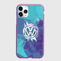 Чехол iPhone 11 Pro матовый VOLKSWAGEN, цвет: 3D-фиолетовый