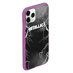 Чехол iPhone 11 Pro матовый METALLICA РАЗРЯД МОЛНИИ, цвет: 3D-фиолетовый — фото 2