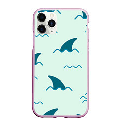 Чехол iPhone 11 Pro матовый Плавники акул, цвет: 3D-розовый