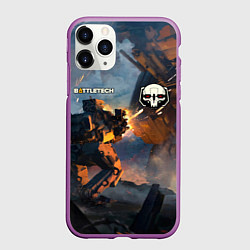 Чехол iPhone 11 Pro матовый Battletech warrior, цвет: 3D-фиолетовый