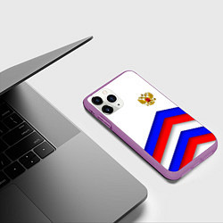 Чехол iPhone 11 Pro матовый РОССИЯ ФОРМА АБСТРАКТНЫЙ, цвет: 3D-фиолетовый — фото 2