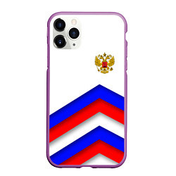 Чехол iPhone 11 Pro матовый РОССИЯ ФОРМА АБСТРАКТНЫЙ, цвет: 3D-фиолетовый