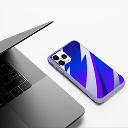 Чехол iPhone 11 Pro матовый SPORT STYLE BLUE, цвет: 3D-светло-сиреневый — фото 2