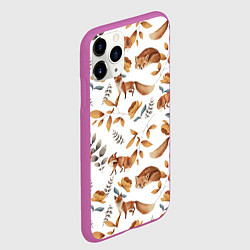 Чехол iPhone 11 Pro матовый Лиса, цвет: 3D-фиолетовый — фото 2