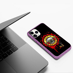 Чехол iPhone 11 Pro матовый GUNS N ROSES, цвет: 3D-фиолетовый — фото 2