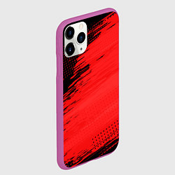 Чехол iPhone 11 Pro матовый ЧЕРНО-КРАСНЫЙ ГРАНЖ GRUNGE Z, цвет: 3D-фиолетовый — фото 2