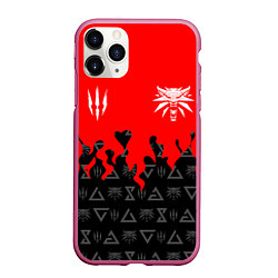 Чехол iPhone 11 Pro матовый THE WITCHER 5, цвет: 3D-малиновый