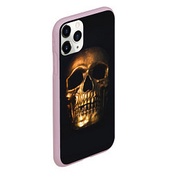 Чехол iPhone 11 Pro матовый Golden Skull, цвет: 3D-розовый — фото 2