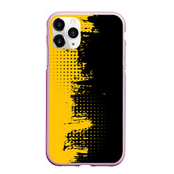 Чехол iPhone 11 Pro матовый ЧЕРНО ЖЕЛТЫЙ ГРАНЖ GRUNGE Z