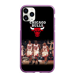 Чехол iPhone 11 Pro матовый CHICAGO BULLS 3, цвет: 3D-фиолетовый