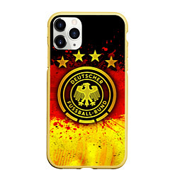 Чехол iPhone 11 Pro матовый Сборная Германии, цвет: 3D-желтый