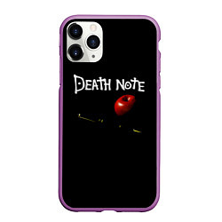 Чехол iPhone 11 Pro матовый Death Note яблоко и ручка, цвет: 3D-фиолетовый