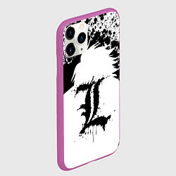 Чехол iPhone 11 Pro матовый Death Note черная краска, цвет: 3D-фиолетовый — фото 2