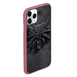 Чехол iPhone 11 Pro матовый THE WITCHER КАМЕНЬ ЛОГО, цвет: 3D-малиновый — фото 2