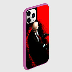 Чехол iPhone 11 Pro матовый Hitman splash, цвет: 3D-фиолетовый — фото 2