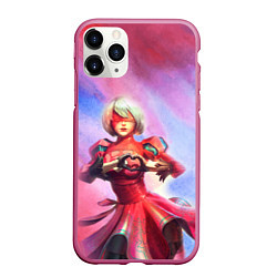 Чехол iPhone 11 Pro матовый 2B Love Nier Automata Z, цвет: 3D-малиновый