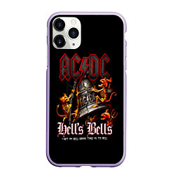 Чехол iPhone 11 Pro матовый ACDC Hells Bells, цвет: 3D-светло-сиреневый