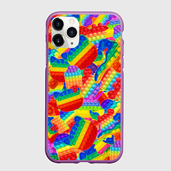 Чехол iPhone 11 Pro матовый Разные Pop It масляная краска, цвет: 3D-фиолетовый