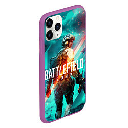 Чехол iPhone 11 Pro матовый Battlefield 2042, цвет: 3D-фиолетовый — фото 2