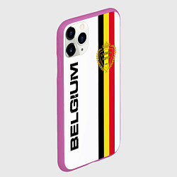 Чехол iPhone 11 Pro матовый СБОРНАЯ БЕЛЬГИИ, цвет: 3D-фиолетовый — фото 2