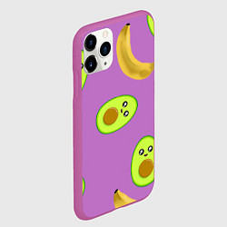 Чехол iPhone 11 Pro матовый Банан и Авокадо, цвет: 3D-фиолетовый — фото 2