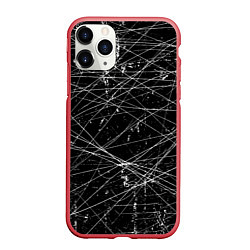 Чехол iPhone 11 Pro матовый ГРАНЖ GRUNGE ЧБ