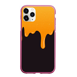 Чехол iPhone 11 Pro матовый Капающий мёд Dripping Honey, цвет: 3D-малиновый