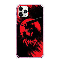 Чехол iPhone 11 Pro матовый BERSERK red краска, цвет: 3D-розовый