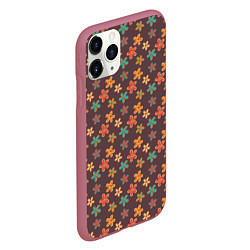 Чехол iPhone 11 Pro матовый Цветы Разные, цвет: 3D-малиновый — фото 2