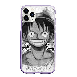 Чехол iPhone 11 Pro матовый Луфи улыбается one piece, цвет: 3D-светло-сиреневый