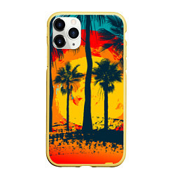 Чехол iPhone 11 Pro матовый Гавайи, цвет: 3D-желтый