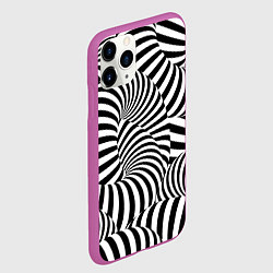 Чехол iPhone 11 Pro матовый Гипнотическая абстракция, цвет: 3D-фиолетовый — фото 2