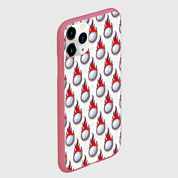 Чехол iPhone 11 Pro матовый Волейбол, цвет: 3D-малиновый — фото 2