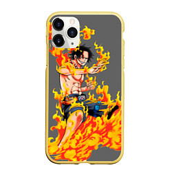 Чехол iPhone 11 Pro матовый Портгас Д Эйс из One Piece, цвет: 3D-желтый