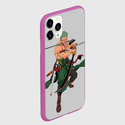 Чехол iPhone 11 Pro матовый Арт Ророноа Зоро, One Piece, цвет: 3D-фиолетовый — фото 2